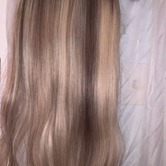 HALO HUMAN HAIR SUPER LONG! Platinum Blonde, NEW - Picture 6 of 8